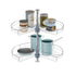 Dowell Lazy Susan - 24"/28"/32" 270 Degree/Kidney-Shaped, 2 Shelves, Kitchen Base Corner Cabinet Organizer, Chrome - 4001 270 Series