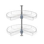 Dowell Lazy Susan - 24"/28"/32" 270 Degree/Kidney-Shaped, 2 Shelves, Kitchen Base Corner Cabinet Organizer, Chrome - 4001 270 Series