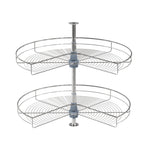 Dowell Lazy Susan - 24"/28"/32" 270 Degree/Kidney-Shaped, 2 Shelves, Kitchen Base Corner Cabinet Organizer, Chrome - 4001 270 Series
