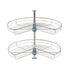 Dowell Lazy Susan - 24"/28"/32" 270 Degree/Kidney-Shaped, 2 Shelves, Kitchen Base Corner Cabinet Organizer, Chrome - 4001 270 Series