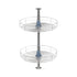 Dowell Lazy Susan - 18" Diameter/Round, 2 Shelves, Kitchen Wall Corner Cabinet Organizer, Chrome - 4001 360D Series