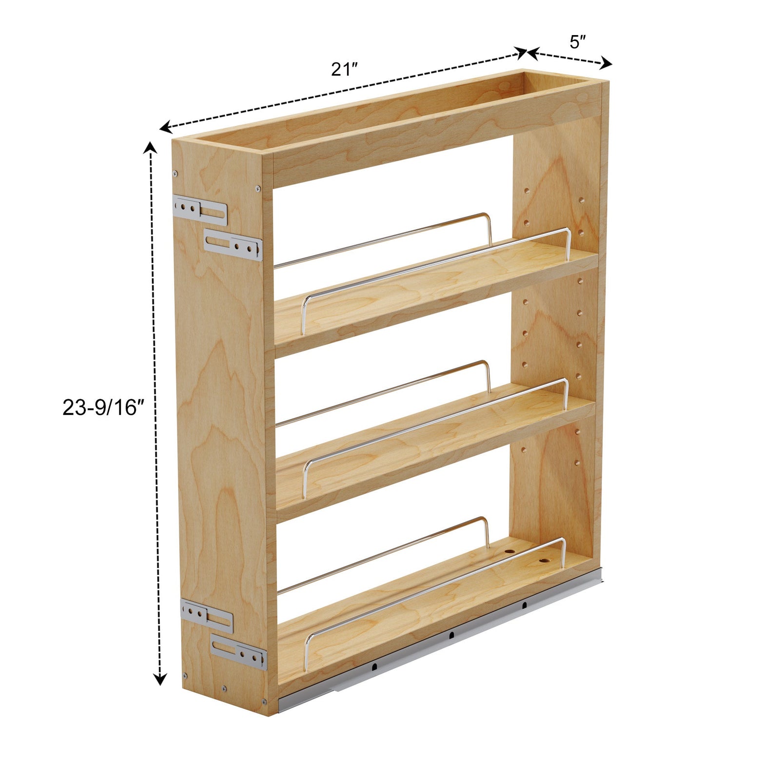 Dowell Base Pullout Spice Organizer with Adjustable Shelves for Base Kitchen Cabinet - 5