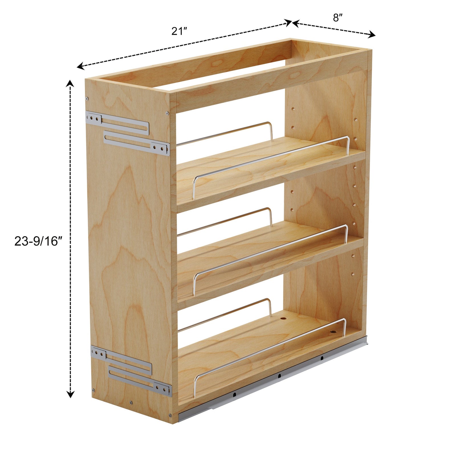 Dowell Base Pullout Spice Organizer with Adjustable Shelves for Base Kitchen Cabinet - 5
