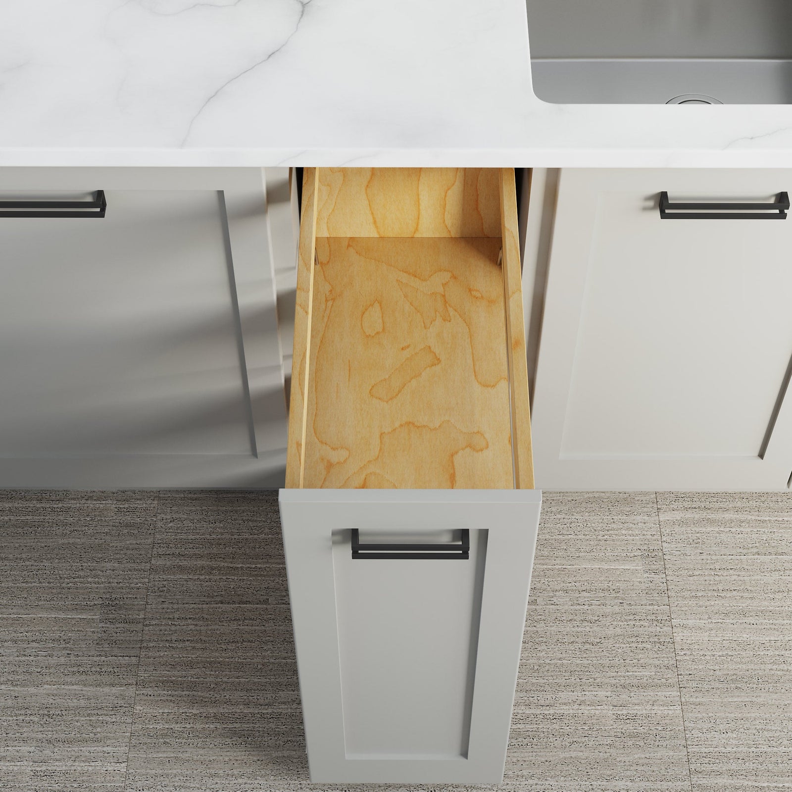 Dowell Base Pullout Spice Organizer with Adjustable Shelves for Base Kitchen Cabinet - 5