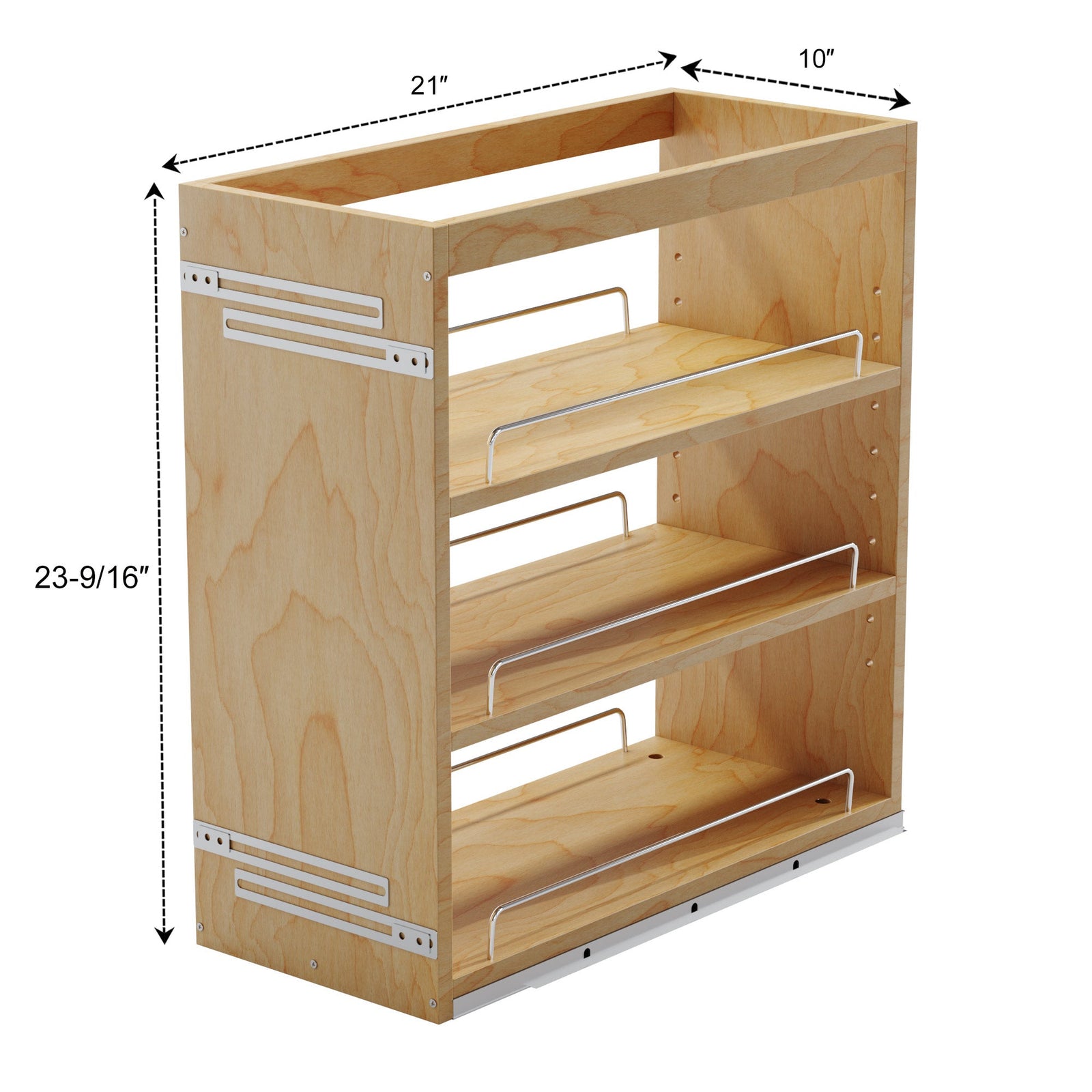 Dowell Base Pullout Spice Organizer with Adjustable Shelves for Base Kitchen Cabinet - 5