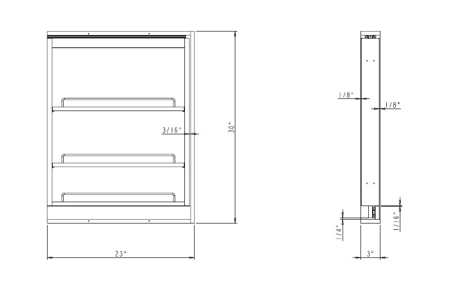 Dowell Base Filler Pullout Organizer with Adjustable Shelves - 3' Wide or 6