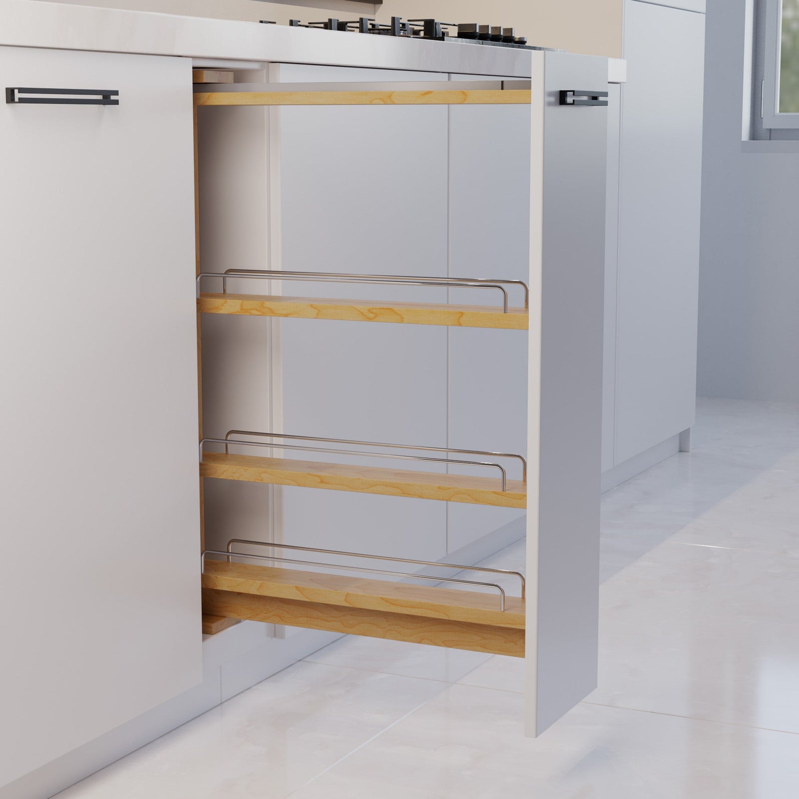 Dowell Base Filler Pullout Organizer with Adjustable Shelves - 3' Wide or 6