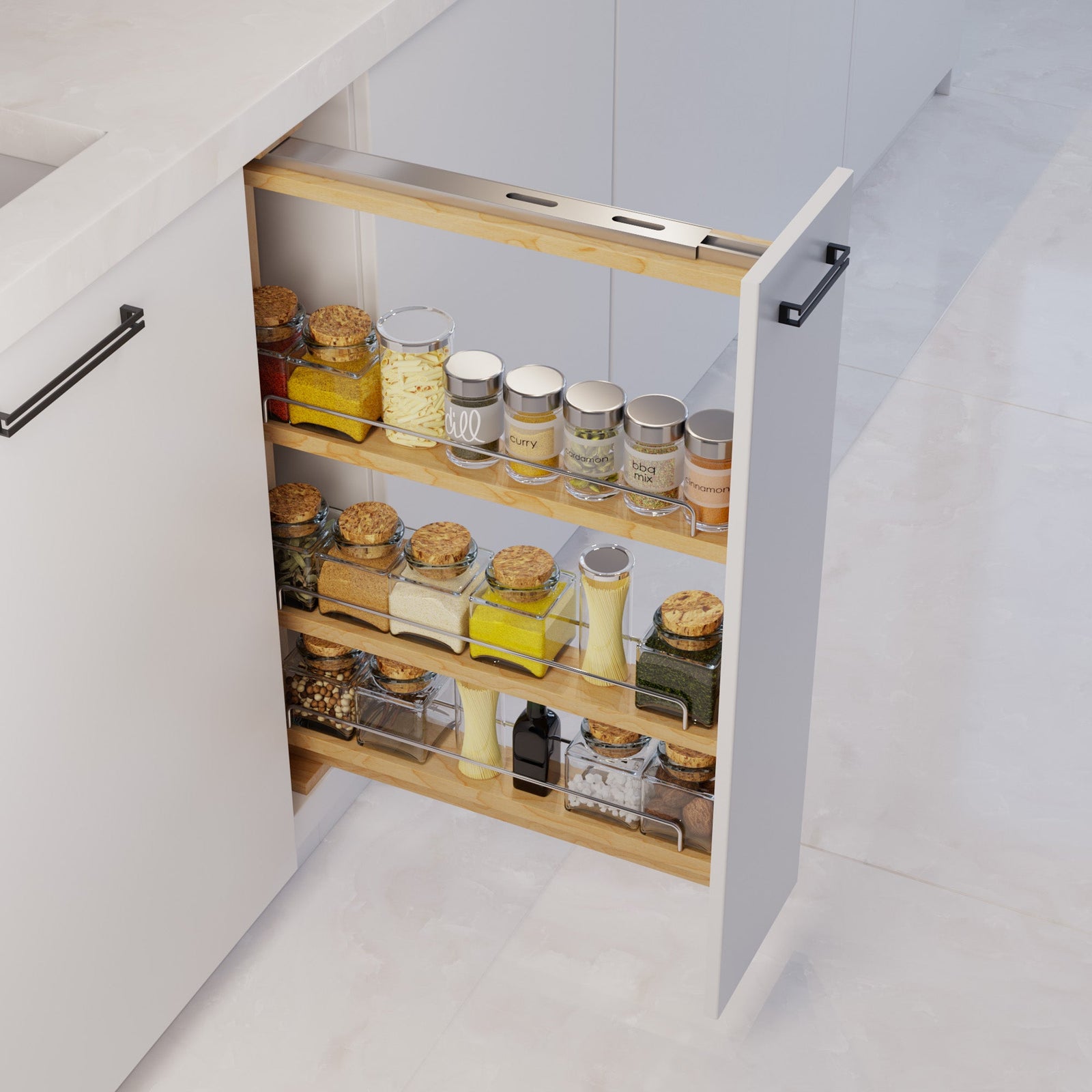 Dowell Base Filler Pullout Organizer with Adjustable Shelves - 3' Wide or 6