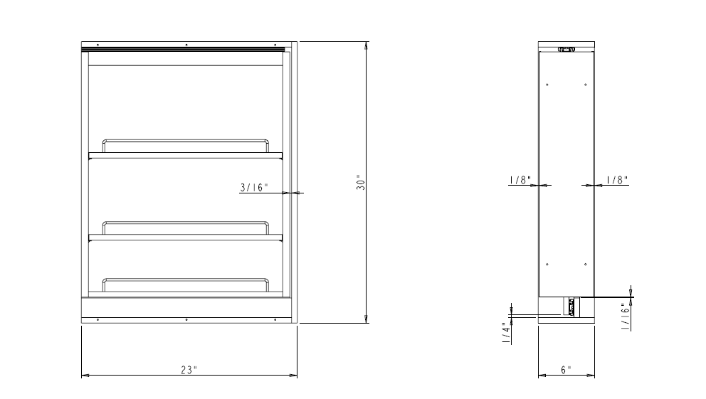 Dowell Base Filler Pullout Organizer with Adjustable Shelves - 3' Wide or 6