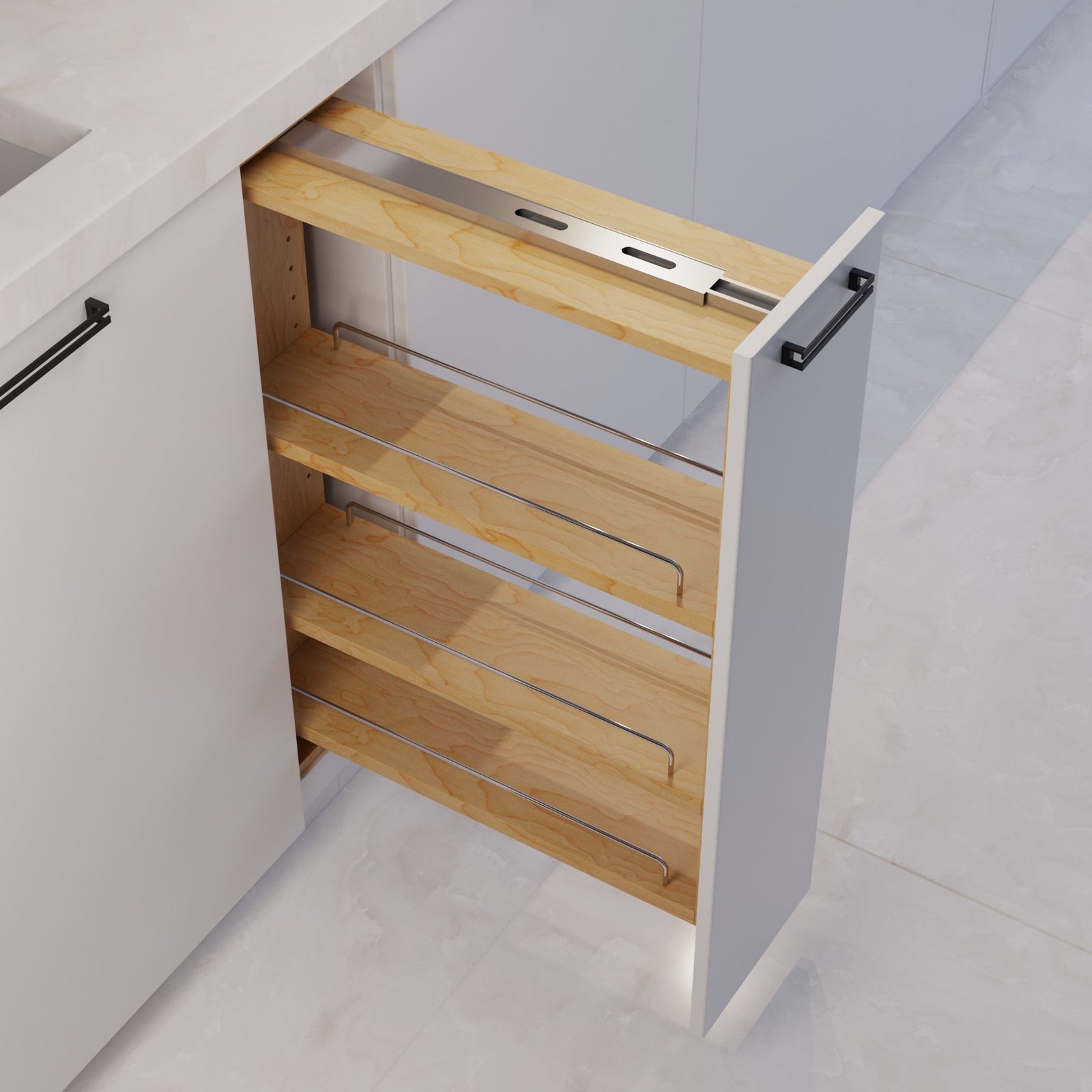 Dowell Base Filler Pullout Organizer with Adjustable Shelves - 3' Wide or 6