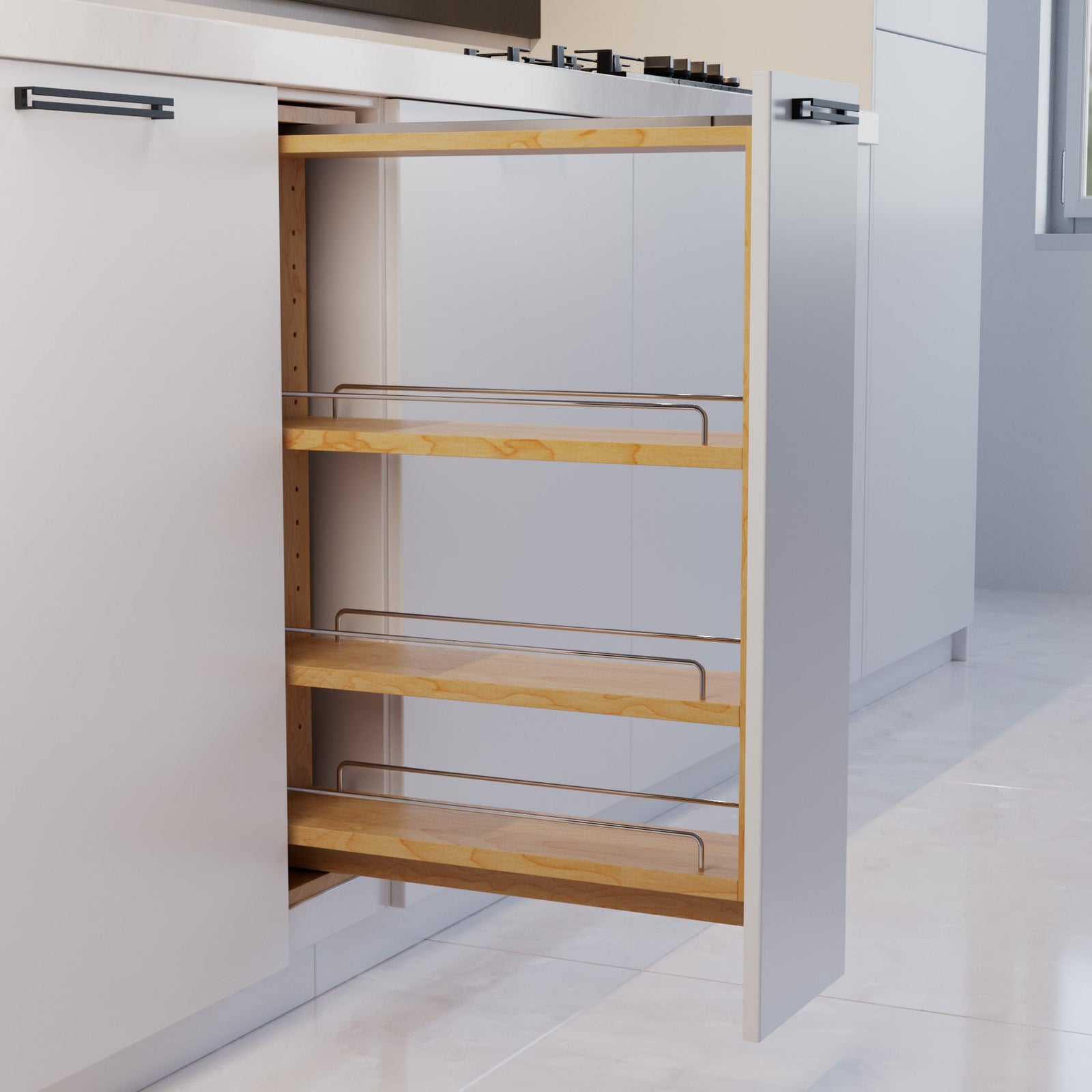 Dowell Base Filler Pullout Organizer with Adjustable Shelves - 3' Wide or 6