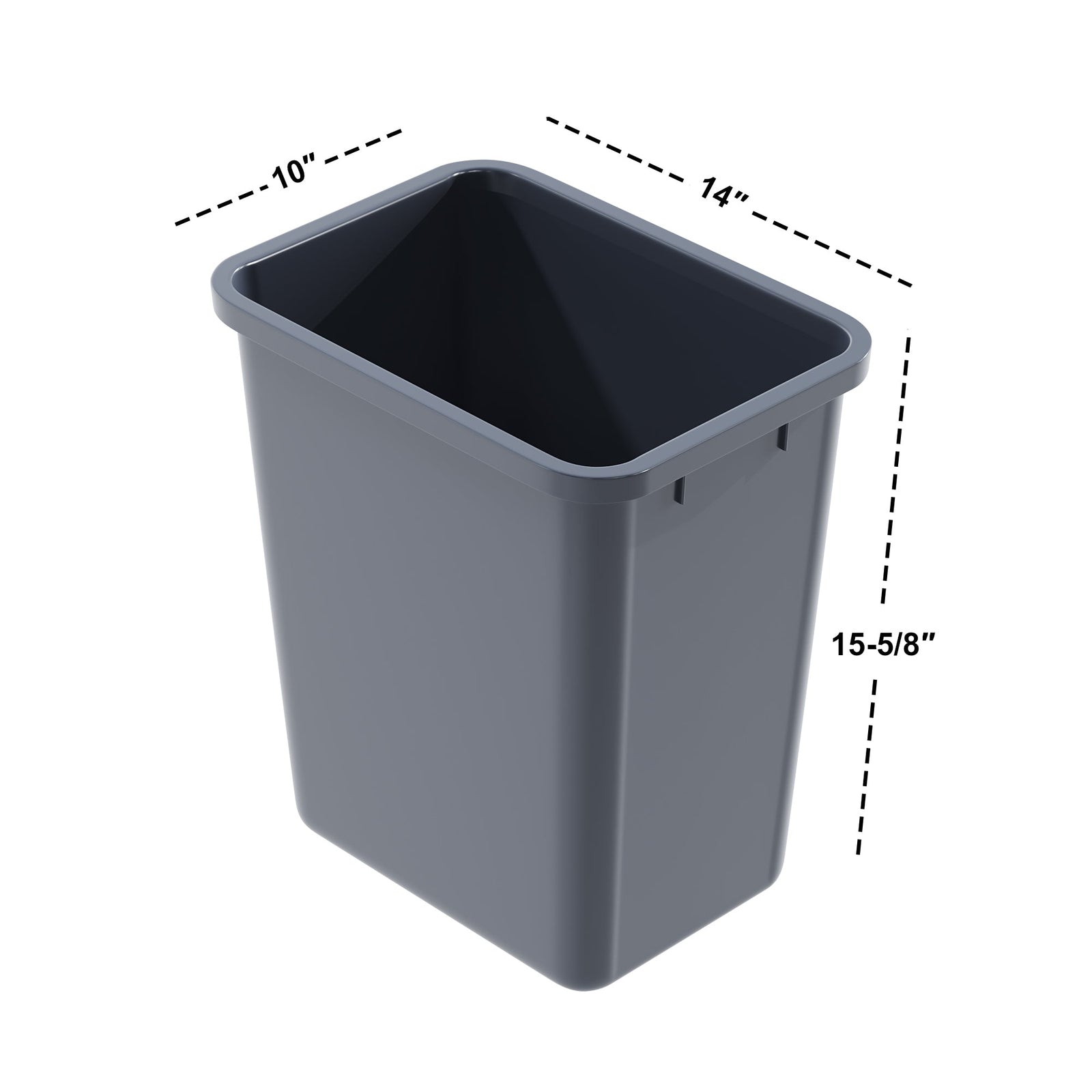 Dowell Base Cabinet Wastebasket Wooden Pullout with One or Two 20 Quart/5 Gallon Grey Plastic Bins - 4006 Series