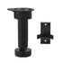 Dowell Base Cabinet Adjustable Leveler Legs with Toe Kick Clips, 4 Pack, Black Plastic - 4007 BL4 Series