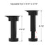 Dowell Base Cabinet Adjustable Leveler Legs with Toe Kick Clips, 4 Pack, Black Plastic - 4007 BL4 Series