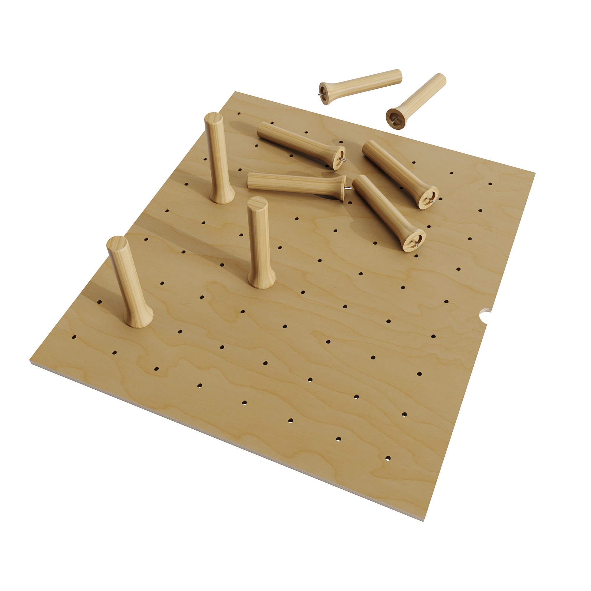 Dowell Kitchen Wood Pegboard Drawer Organizer ¡°(Pot, Pan & Plate Storage System, 24" x 21" (Trimmable) Organizer with 9 Wooden Pegs ¡°(4007 PEG Series