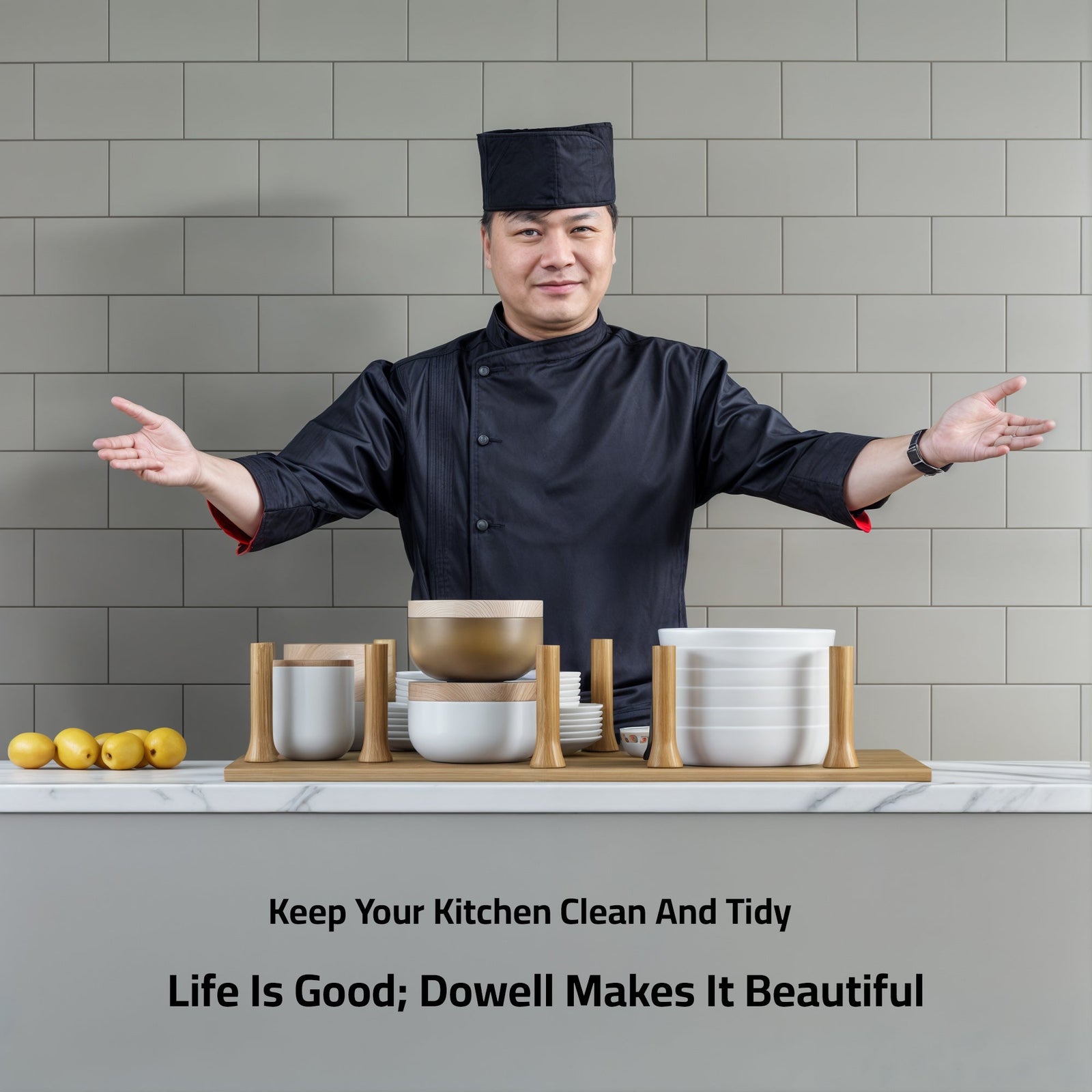 Dowell Kitchen Wood Pegboard Drawer Organizer ¡°(Pot, Pan & Plate Storage System, 24