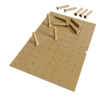 Dowell Kitchen Wood Pegboard Drawer Organizer ¡°(Pot, Pan & Plate Storage System, 24" x 21" (Trimmable) Organizer with 9 Wooden Pegs ¡°(4007 PEG Series