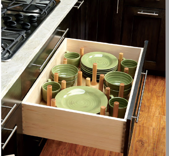 Dowell Kitchen Wood Pegboard Drawer Organizer ¡°(Pot, Pan & Plate Storage System, 24