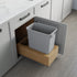 Dowell 15" Single Pull Out Wood Waste Container with Full Extension Soft-Close Slides, Bottom Mount