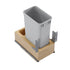 Dowell 15" Single Pull Out Wood Waste Container with Full Extension Soft-Close Slides, Bottom Mount