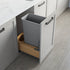 Dowell 15" Single Pull Out Wood Waste Container with Full Extension Soft-Close Slides, Bottom Mount