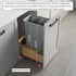 Dowell 15" Single Pull Out Wood Waste Container with Full Extension Soft-Close Slides, Bottom Mount