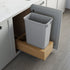 Dowell 15" Single Pull Out Wood Waste Container with Full Extension Soft-Close Slides, Bottom Mount