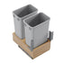 Dowell 18" Double Pull Out Wood Waste Container with Full Extension Soft-Close Slides, Bottom Mount