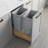 Dowell 18" Double Pull Out Wood Waste Container with Full Extension Soft-Close Slides, Bottom Mount