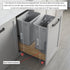Dowell 18" Double Pull Out Wood Waste Container with Full Extension Soft-Close Slides, Bottom Mount
