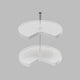 Dowell 2-Tier Lazy Susan - Kidney Shape for Corner Base Cabinets, Plastic Shelves, Swivel, White - 4011 270 Series