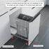 Dowell 15" Single Aluminum Base Wastebasket Pull Out with Full Extension Soft-Close Slides, Bottom Mount