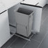 Dowell 15" Single Aluminum Base Wastebasket Pull Out with Full Extension Soft-Close Slides, Bottom Mount