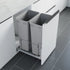Dowell 18" Double Aluminum Base Wastebasket Pull Out with Full Extension Soft-Close Slides, Bottom Mount
