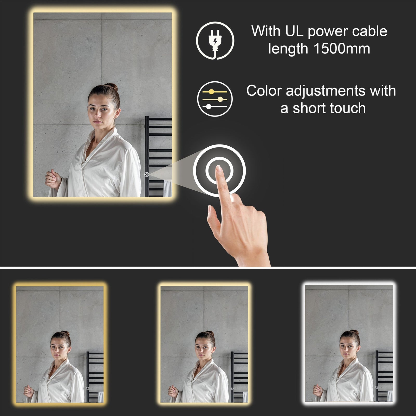 Dowell Framelit LED Bathroom Mirror - 5002 Series, Wall-Mounted Vanity Mirror, Modern Sleek Frameless Design, Energy-Efficient LED Lighting