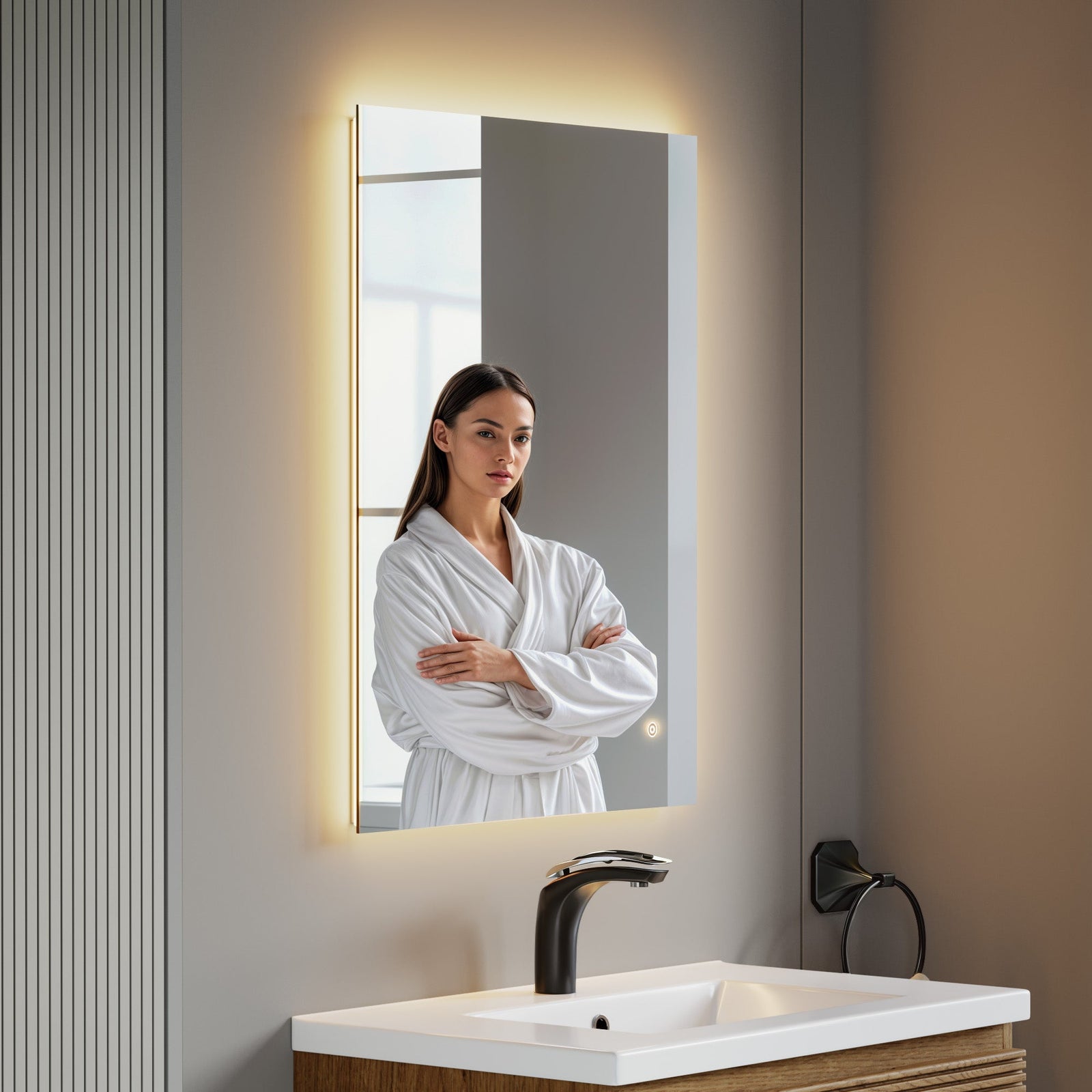 Dowell Framelit LED Bathroom Mirror - 5002 Series, Wall-Mounted Vanity Mirror, Modern Sleek Frameless Design, Energy-Efficient LED Lighting