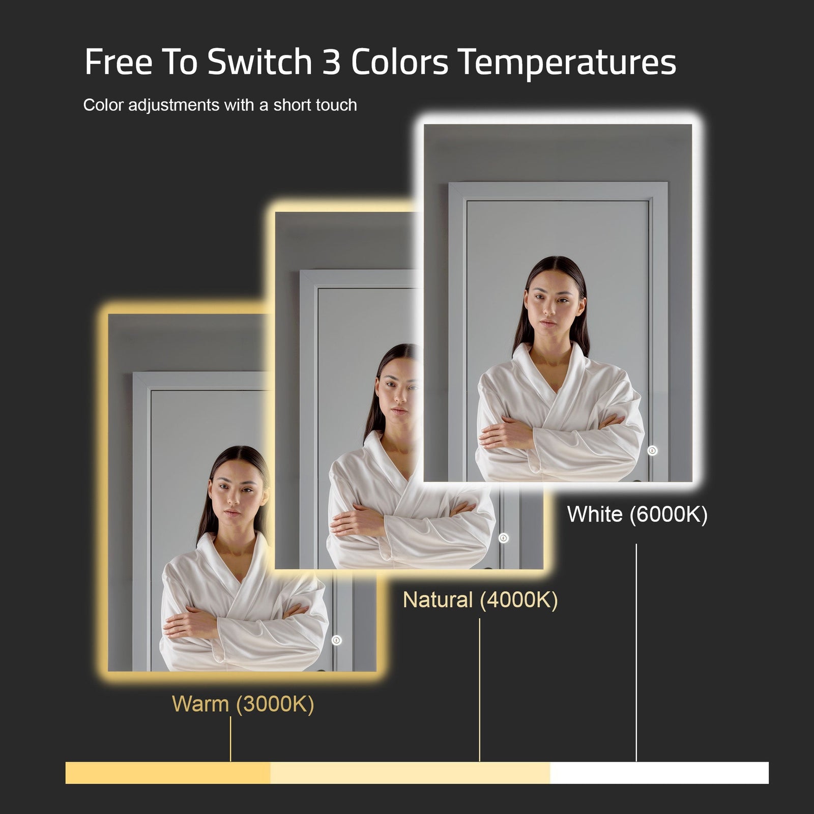 Dowell Framelit LED Bathroom Mirror - 5002 Series, Wall-Mounted Vanity Mirror, Modern Sleek Frameless Design, Energy-Efficient LED Lighting