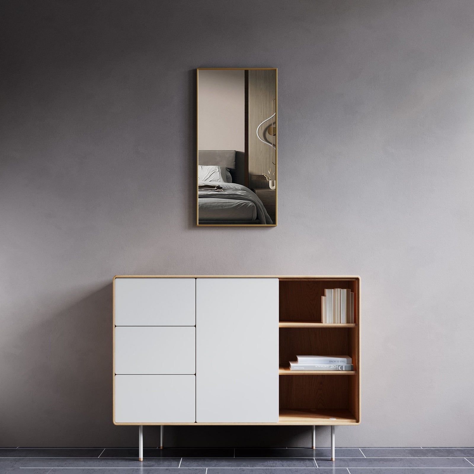 Dowell Rectangular Wall Mirror for Bath/Living Room/Hallway - Aluminum Frame - 5004 Series