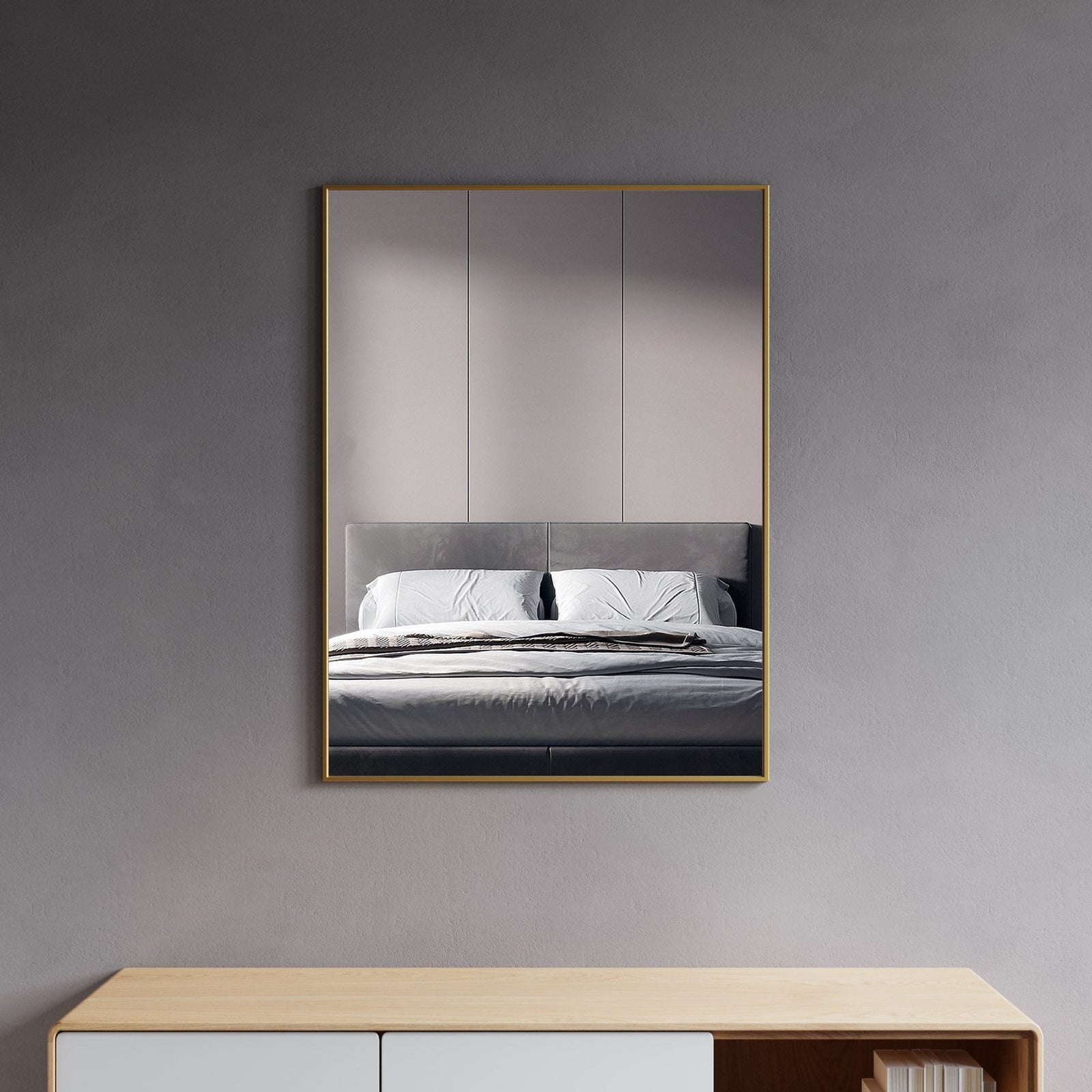 Dowell Rectangular Wall Mirror for Bath/Living Room/Hallway - Aluminum Frame - 5004 Series