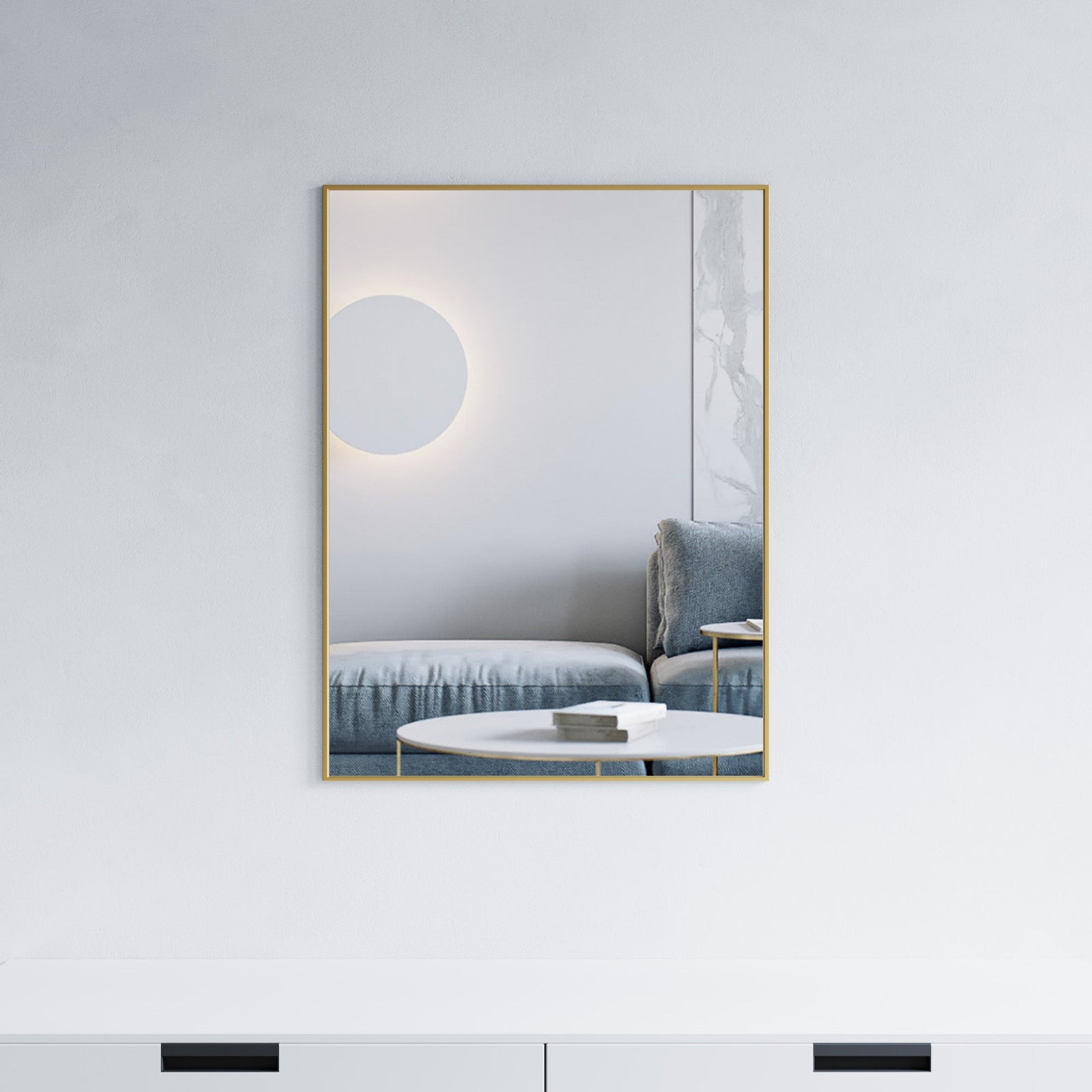 Dowell Rectangular Wall Mirror for Bath/Living Room/Hallway - Aluminum Frame - 5004 Series