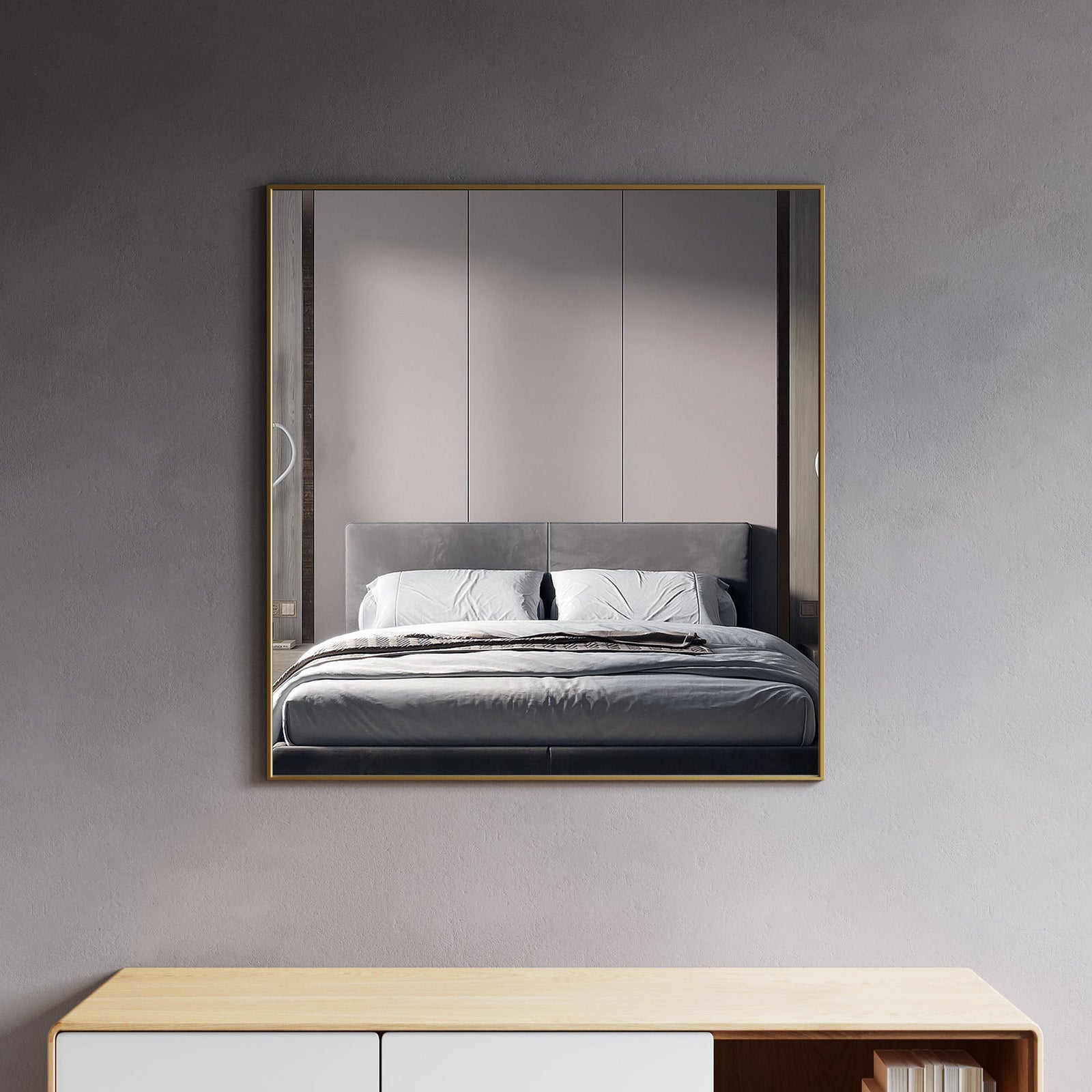 Dowell Rectangular Wall Mirror for Bath/Living Room/Hallway - Aluminum Frame - 5004 Series