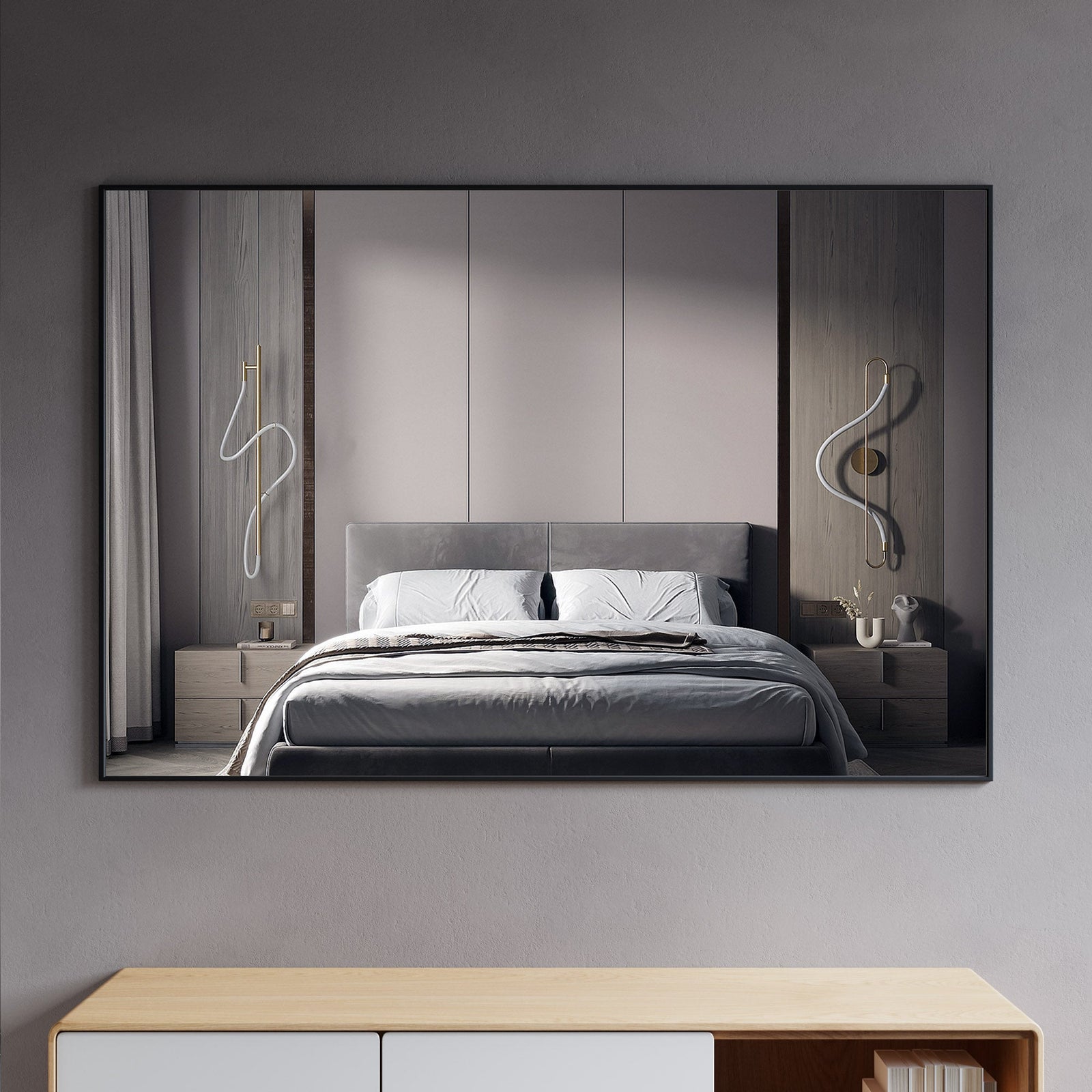 Dowell Rectangular Wall Mirror for Bath/Living Room/Hallway - Aluminum Frame - 5004 Series