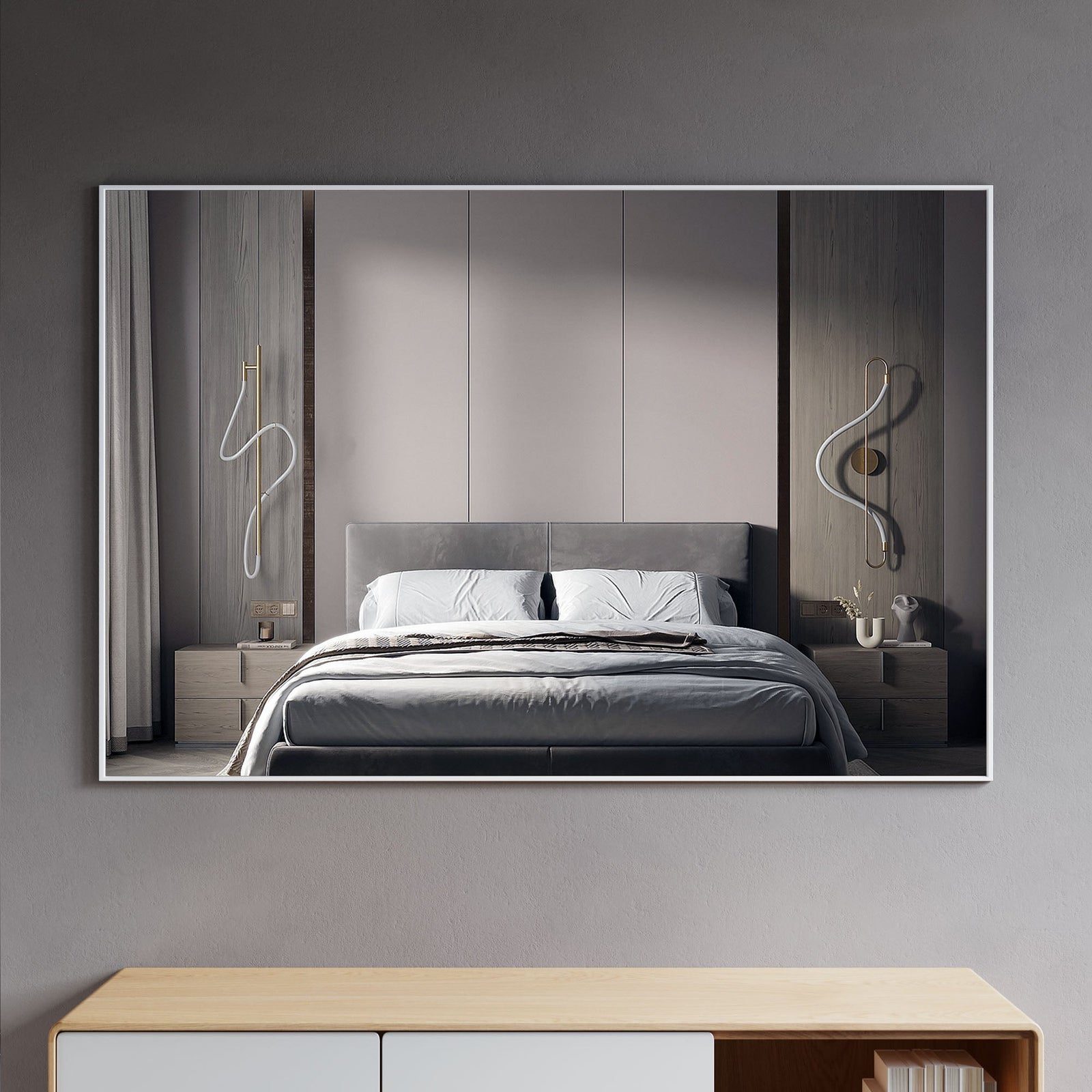 Dowell Rectangular Wall Mirror for Bath/Living Room/Hallway - Aluminum Frame - 5004 Series