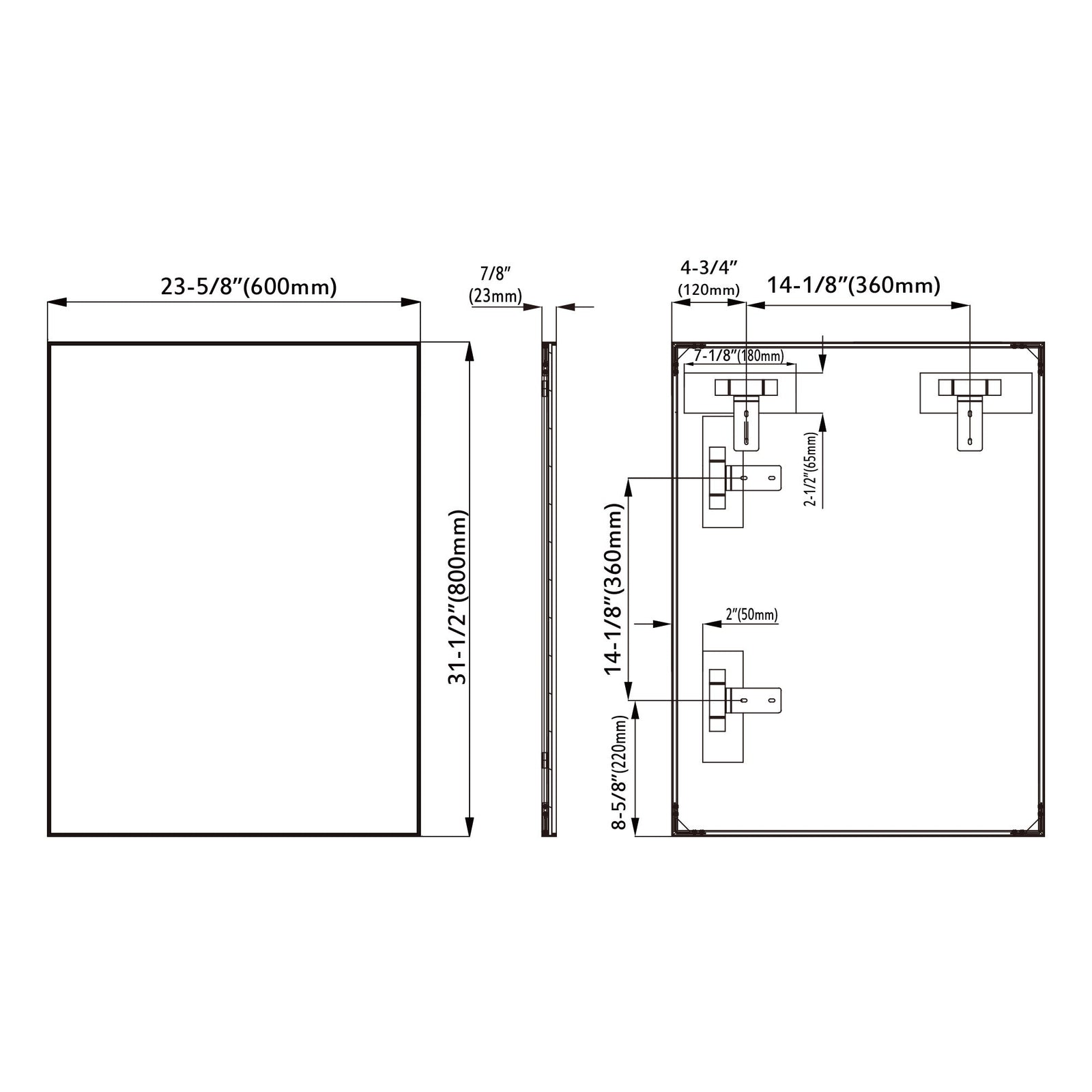 Dowell Rectangular Wall Mirror for Bath/Living Room/Hallway - Aluminum Frame - 5004 Series