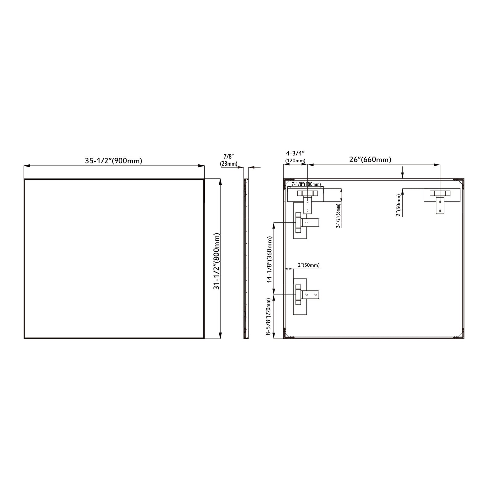 Dowell Rectangular Wall Mirror for Bath/Living Room/Hallway - Aluminum Frame - 5004 Series