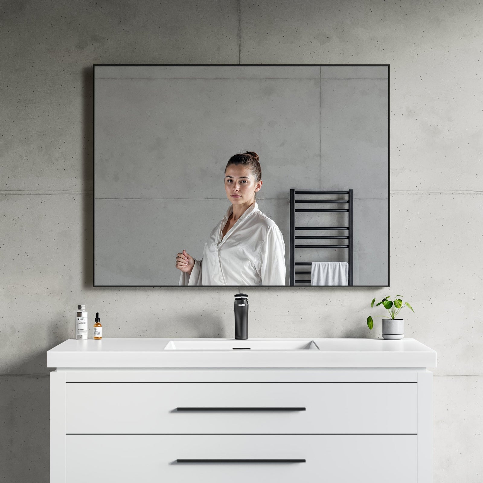 Dowell Rectangular Wall Mirror for Bath/Living Room/Hallway - Aluminum Frame - 5004 Series