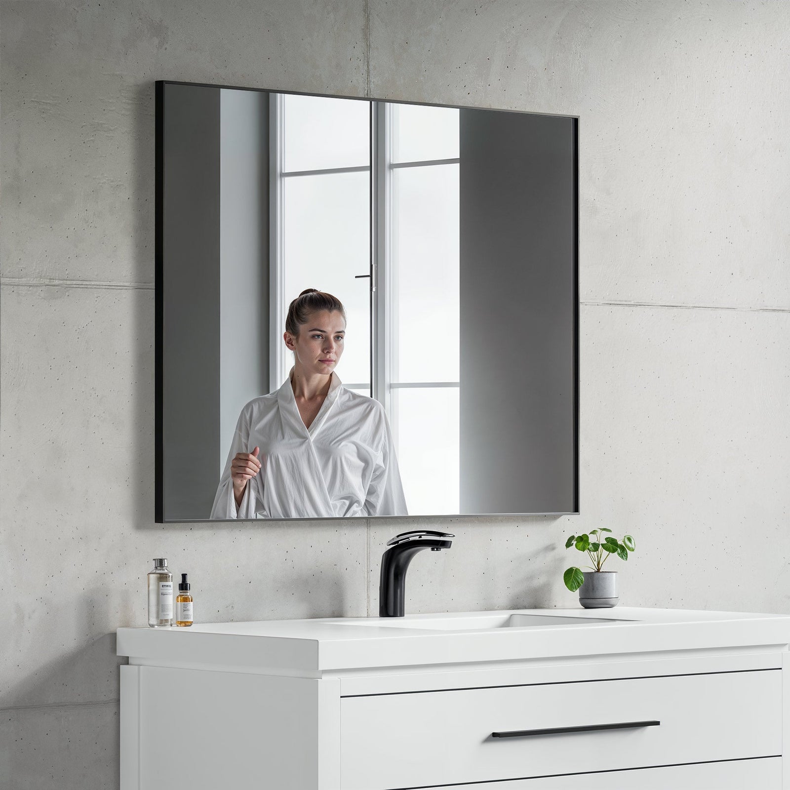 Dowell Rectangular Wall Mirror for Bath/Living Room/Hallway - Aluminum Frame - 5004 Series