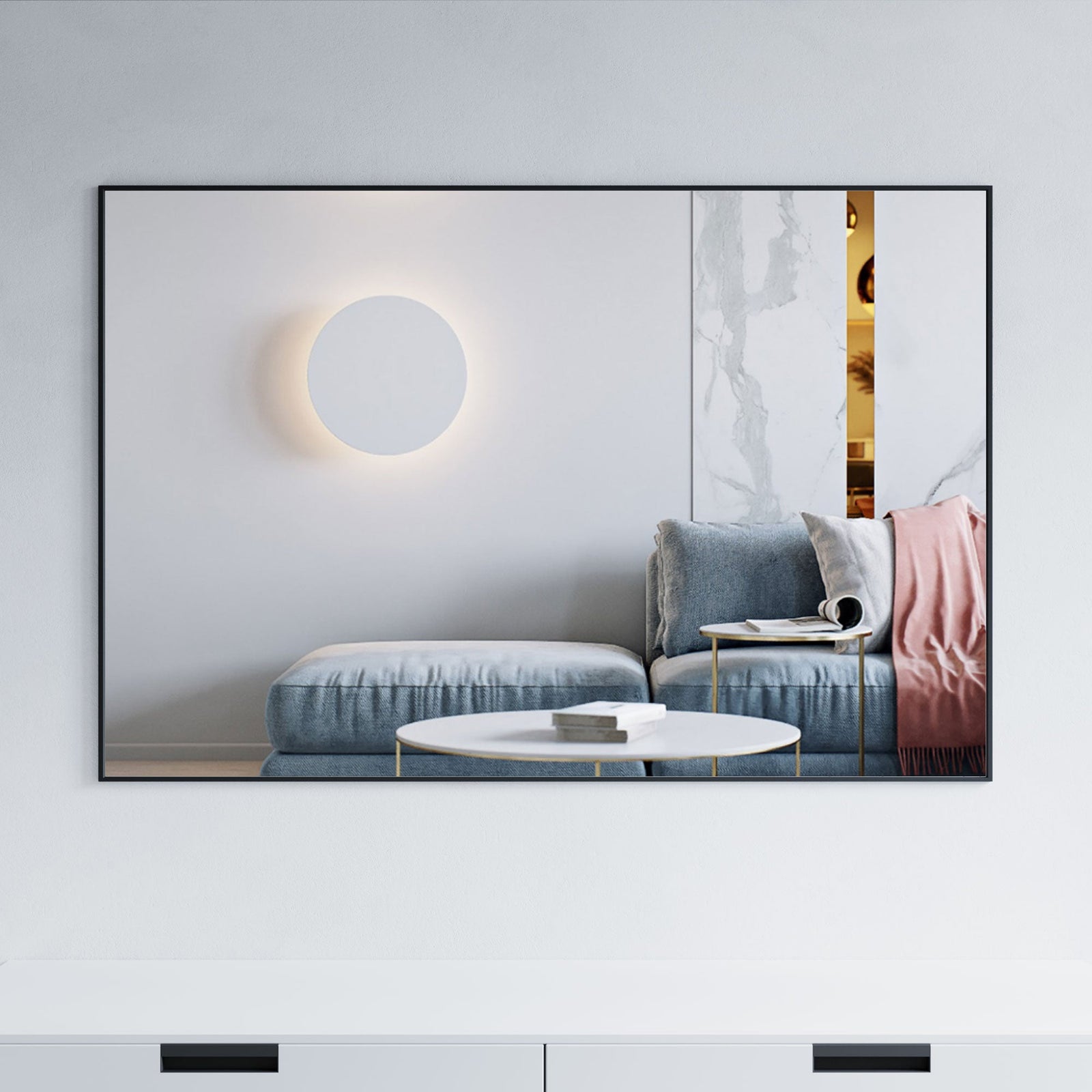 Dowell Rectangular Wall Mirror for Bath/Living Room/Hallway - Aluminum Frame - 5004 Series