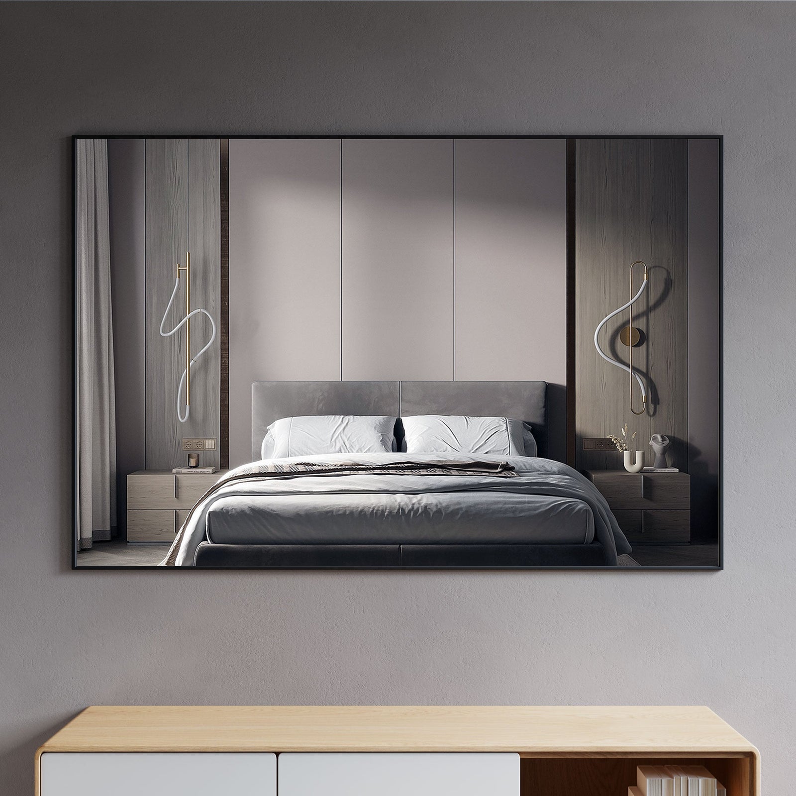 Dowell Rectangular Wall Mirror for Bath/Living Room/Hallway - Aluminum Frame - 5004 Series