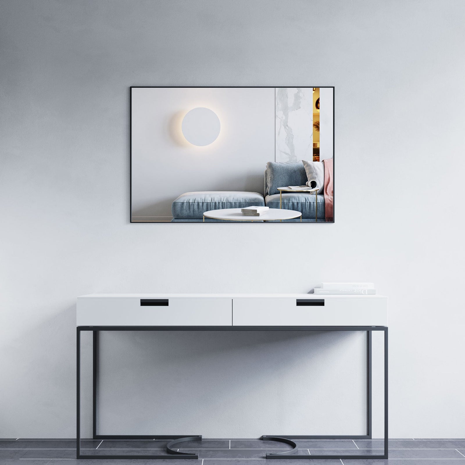 Dowell Rectangular Wall Mirror for Bath/Living Room/Hallway - Aluminum Frame - 5004 Series